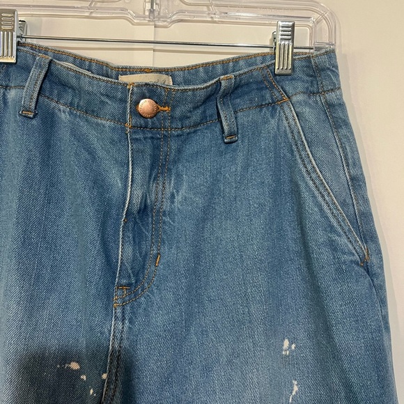 Universal Thread Blue Relaxed Straight Leg Paint Splatter Jeans Size 6/28R Artsy - Picture 3 of 9